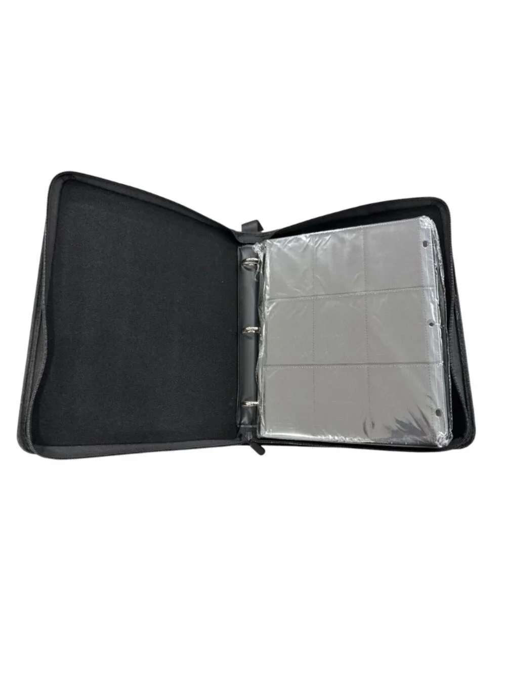 Ljexsvoy Card Binder 9-Pocket Double-Sided Holds 720 Cards With Zipper Black & Y